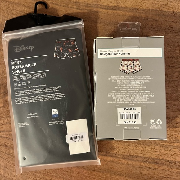 NWT boxer briefs Disney size small - Picture 2 of 4